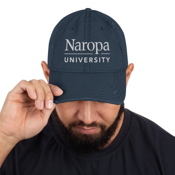 Distressed Dad Hat with White Naropa Logo - Image 6