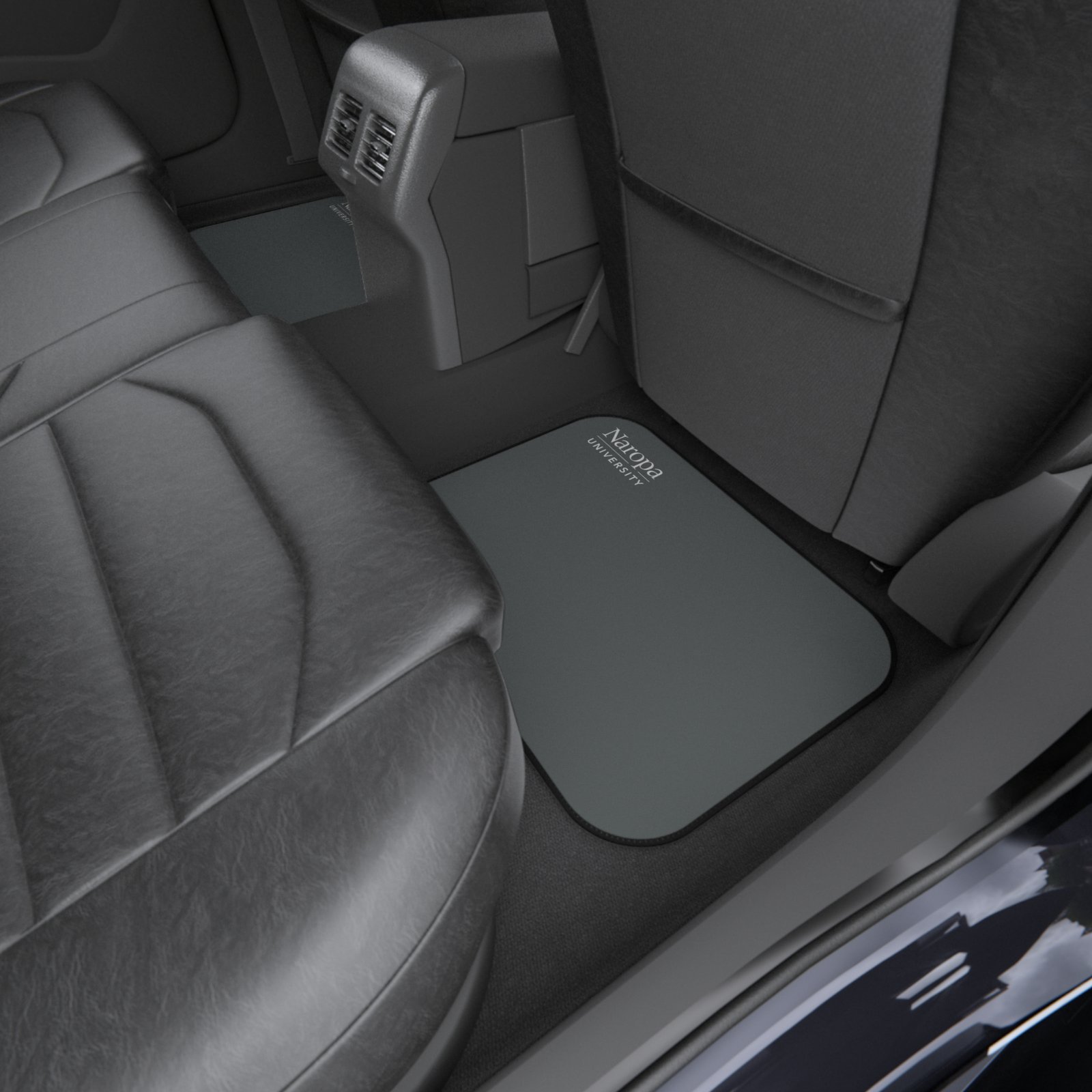 Naropa University Rear Car Floor Mats (Set of 2) — Durable Gray Logo Car Mats - Image 4