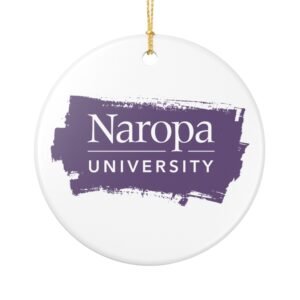Naropa University Ceramic Ornament — Purple Brushstroke Campus Keepsake