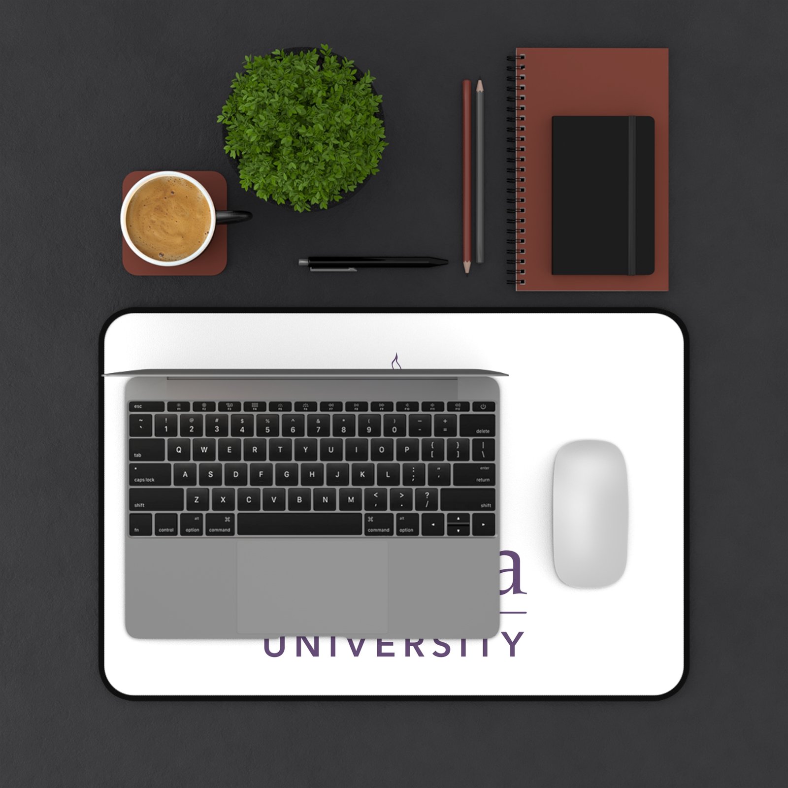 Naropa University Branded Desk Mat — Minimal White Logo Mouse Pad - Image 3