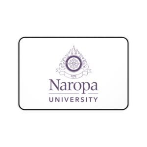 Naropa University Branded Desk Mat — Minimal White Logo Mouse Pad