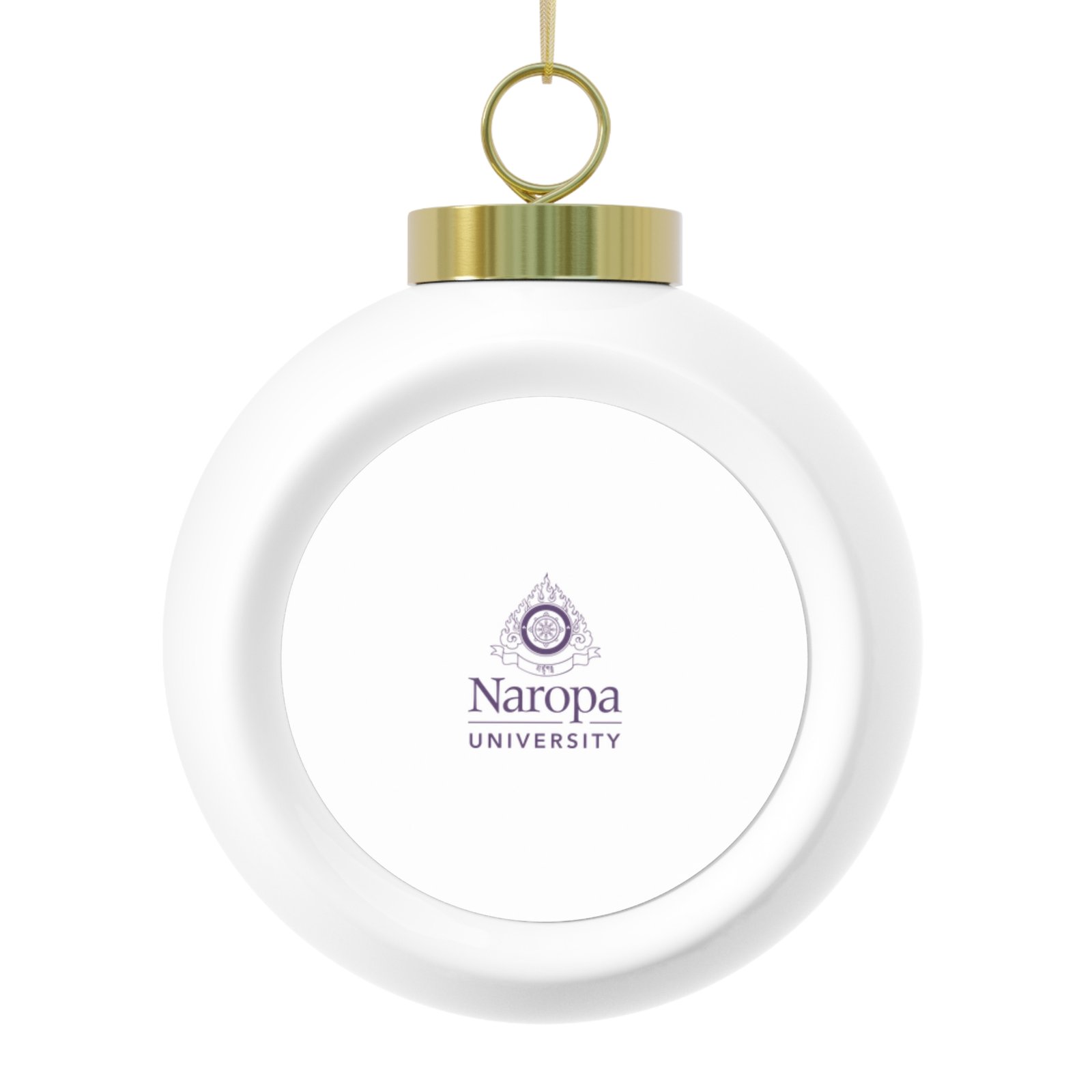 Naropa University Christmas Ball Ornament — Festive Poinsettia & Logo Holiday Ornament