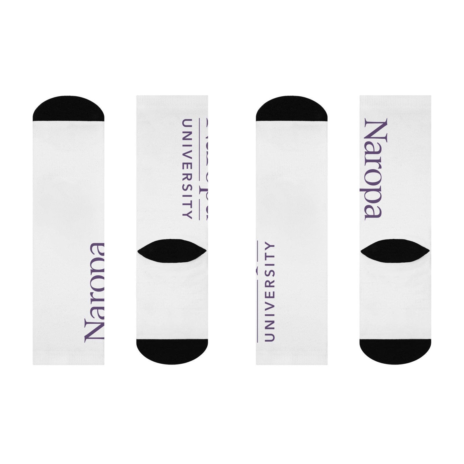 Naropa University Cushioned Crew Socks — White Logo Athletic Socks - Image 3