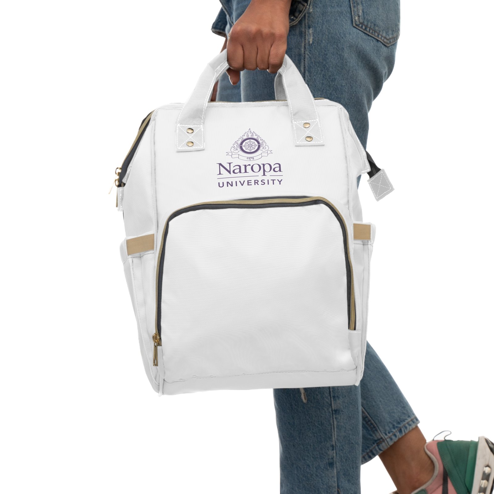 Naropa University Multifunctional Diaper Backpack – Large Insulated Baby Bag - Image 3